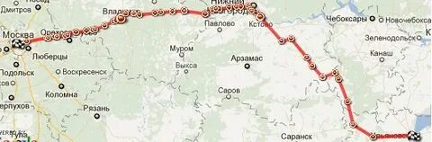 Саранск ульяновск расстояние в км на машине