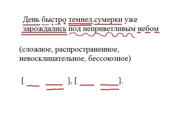 Анализ слова небе