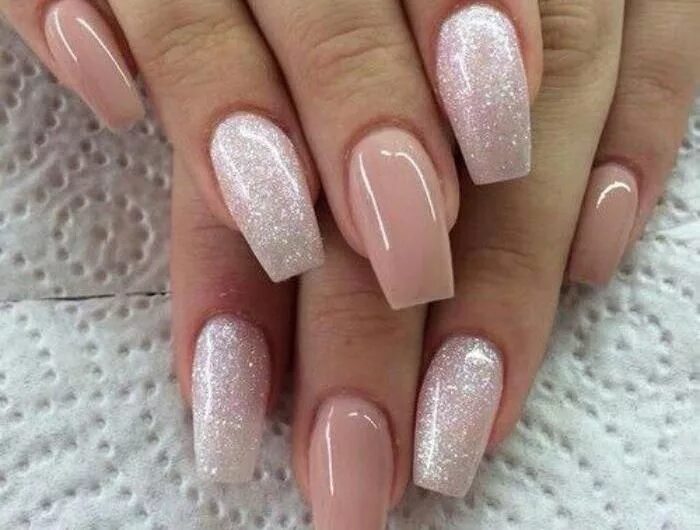 Custom silver and pink glitter nails! #nailsbycapps #pinkglitternails #balletsli