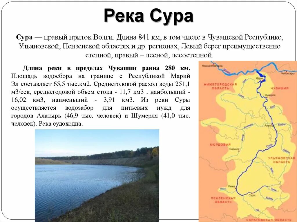 Откуда берет начало река сура