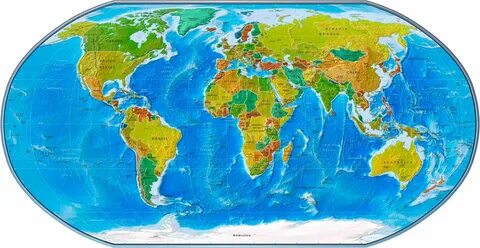 Карта мира географическая крупная на весь экран