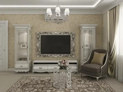 Гостиная классический белый