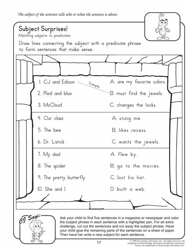 Match the subject. Subject and Predicate Worksheet. Subject and Predicate for Kids. Subject and Predicate for Kids Worksheet. Subject.
