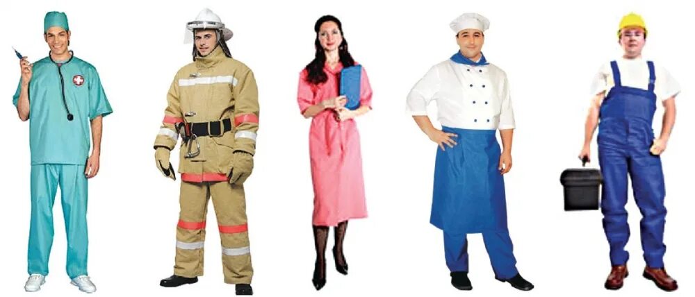 Профессии людей. Одежда по профессиям. Рабочая одежда. Человек в спецодежде. Люди разных профессий.