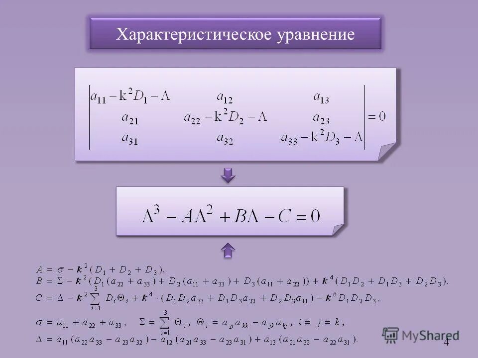 характеристическое уравнение соответствующее уравнению