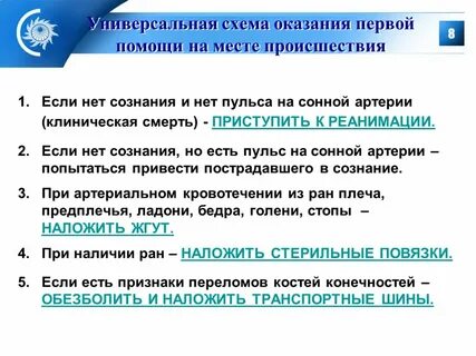 Первое действие на месте происшествия