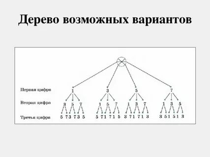 Построение схемы дерева возможных вариантов