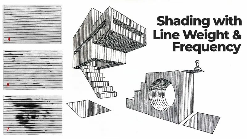 Shade line. Line shading. line thickness. line frequency. allegory black lining and shading.