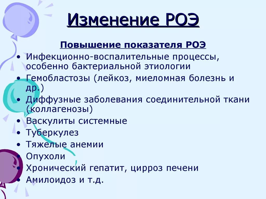 Роэ в крови повышена