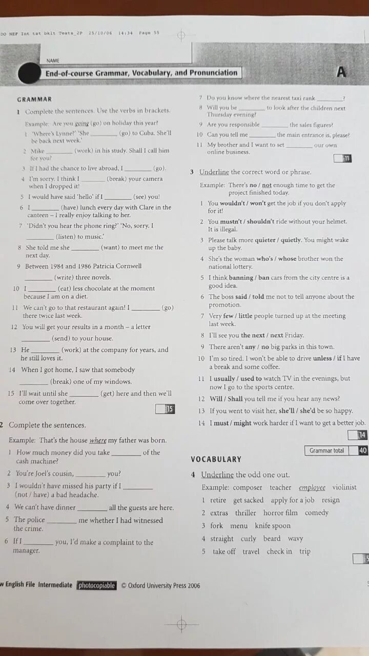 Unit test grammar and vocabulary. End of course test pre-intermediate ответы. тест upper intermediate. end of course test ответы. end of course test intermediate ответы.