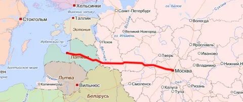 Карта городов питер москва