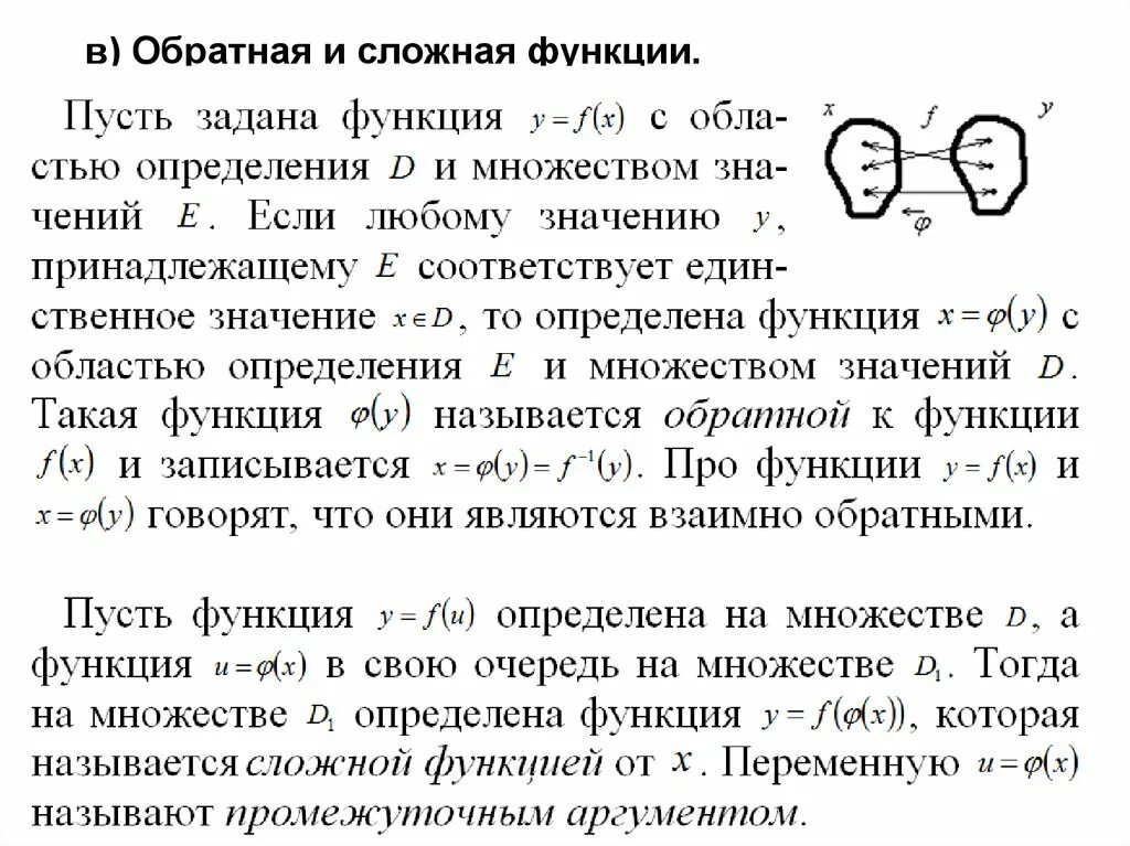 Сложной функцией является. Понятие сложной и обратной функции. Сложная и Обратная функция определение. Обратная функция сложная функция. Определение сложной функции.