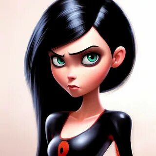 "Violet Parr in a painting in the style of Shadman" - image created in Shedevrum