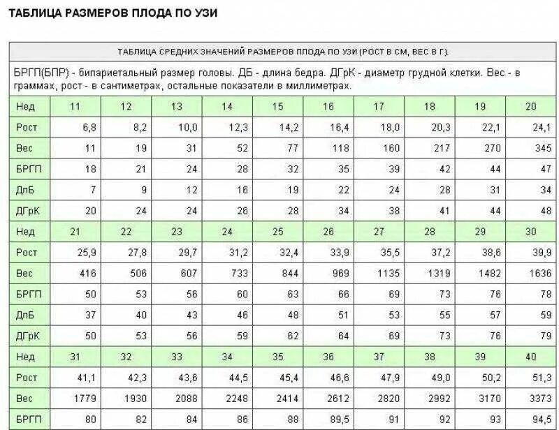 Сколько набирает ребенок в утробе