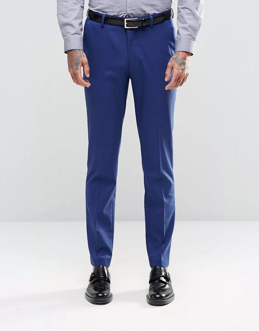 Синие брюки asos design. Синие зауженные брюки. Синие зауженные брюки. Синие мужские штаны зауженные. Синие зауженные брюки.