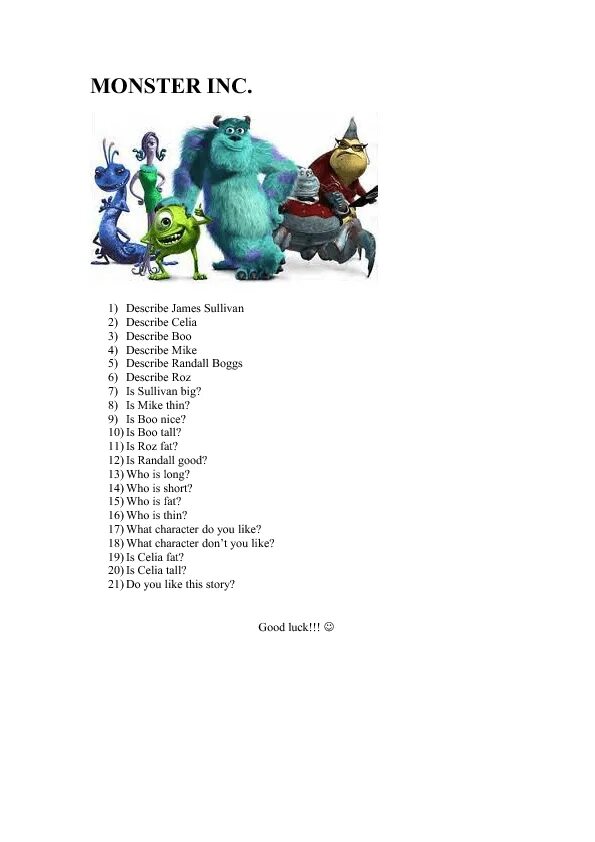 Салли салливан корпорация монстров. Monsters inc english. Корпорация монстров майк и селия. Monsters inc english. Monsters inc english.