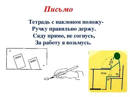 Правильный наклон письма