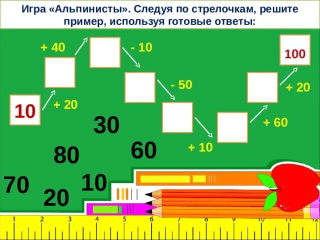 Урок математики десяток счет десятками. Игра альпинист математика. Игра альпинисты 1 класс. Десятки математические. Игра десятки.