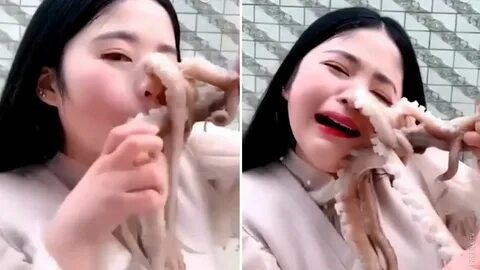 Осьминог напал на девушку, которая хотела его съесть 