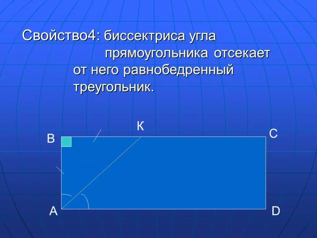 Биссектриса угла прямоугольника. Прямоугольник для презентации. Свойства прямоугольника. Биссектриса в прямоугольнике отсекает.