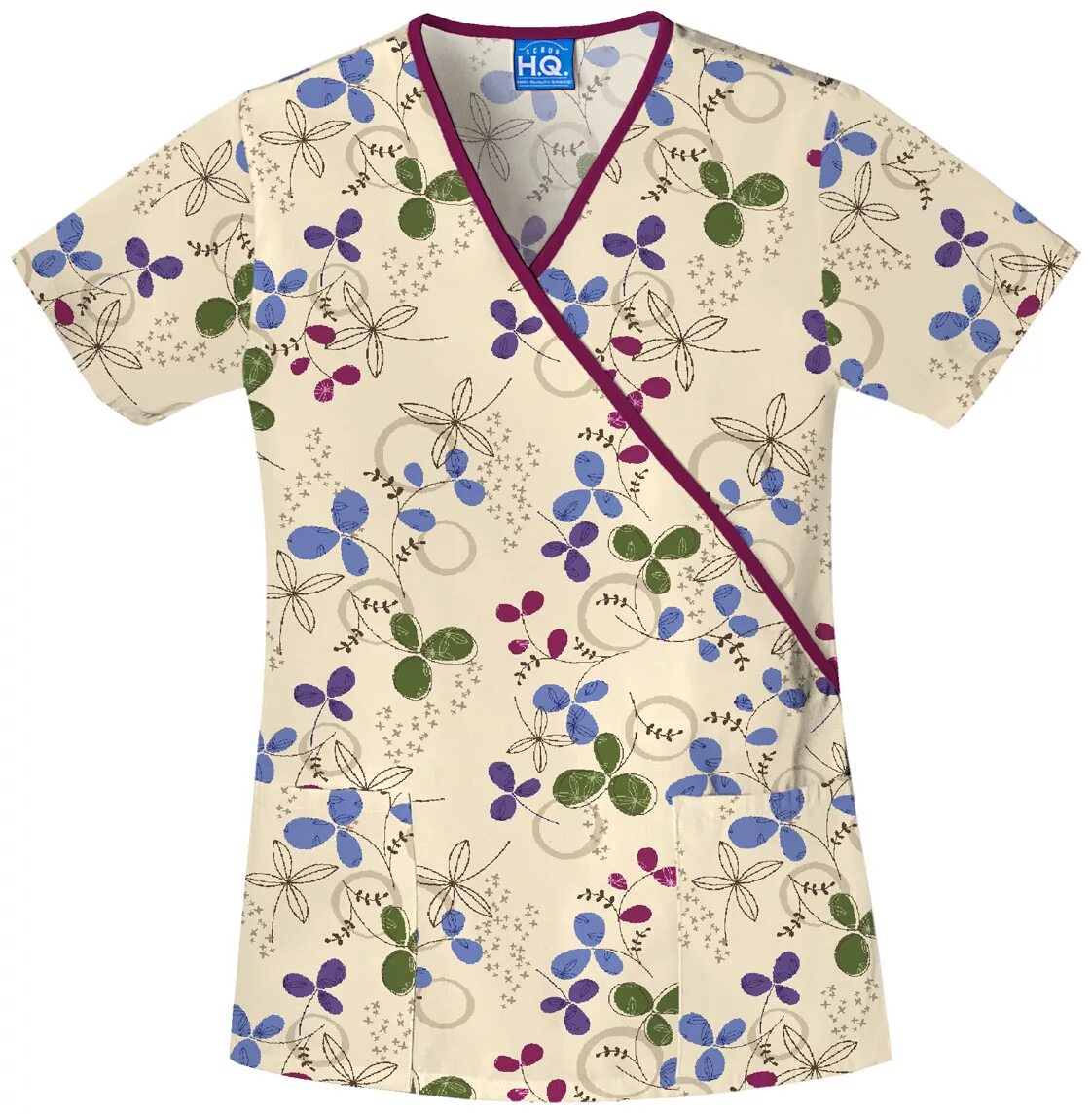 Рубашка медицинская женская с принтом. Медицинский топ с принтом. Медицинская одежда Чероки с принтом. Медицинский топ с рисунком.