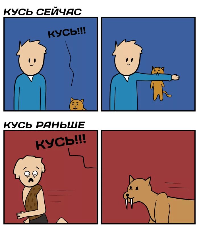 Раньше был кот. Смешные комиксы. кусь. кусь мем. кусь мем с котом.