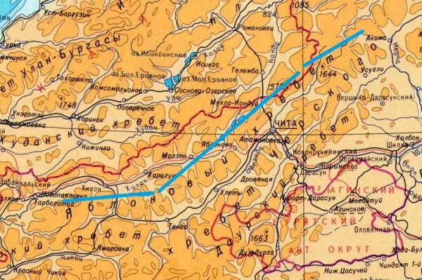 чита высота над уровнем