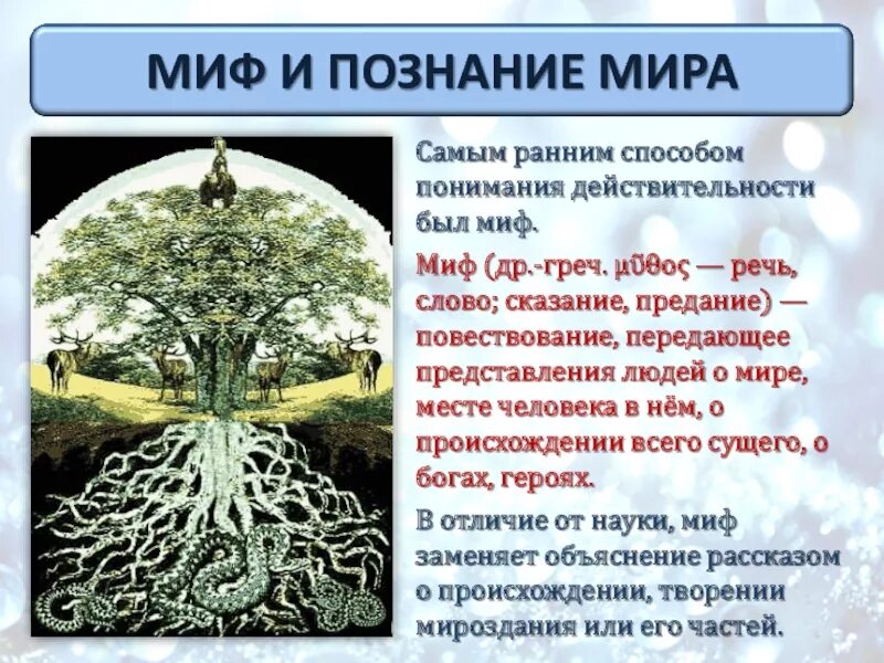 Искусство способ познания. Мифическое познание.