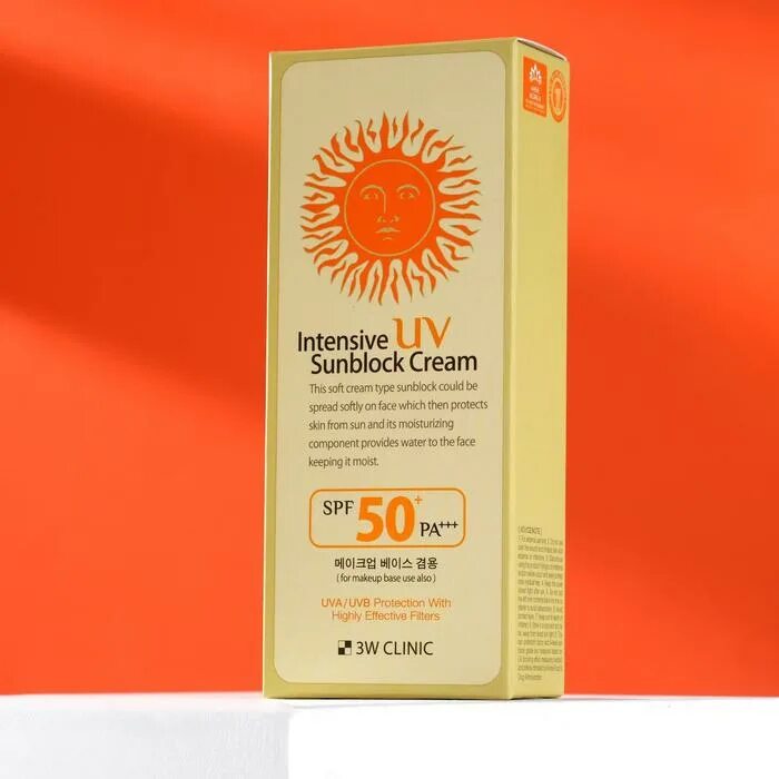 3w Clinic солнцезащитный крем Intensive UV Sunblock spf50+. Солнцезащитный крем 3w Clinic Intensive UV Sunblock Cream spf50+/pa+++ 70ml. 3w Clinic солнцезащитный крем / Intensive UV Sun Block Cream, 70 мл. 3w Clinic Intensive UV Sunblock Cream.