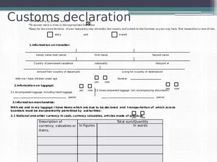 Was sent out by customs