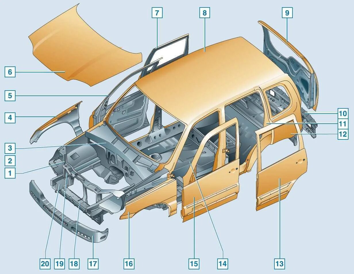 Элементы кузова ваз. Детали кузова 2123 Шевроле Нива. Детали кузова ВАЗ 2123 Нива Шевроле. Кузов Нива 2123. Кузовные элементы Нива Шевроле.