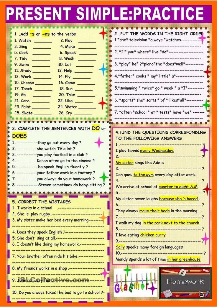 Some of these sentences have mistakes