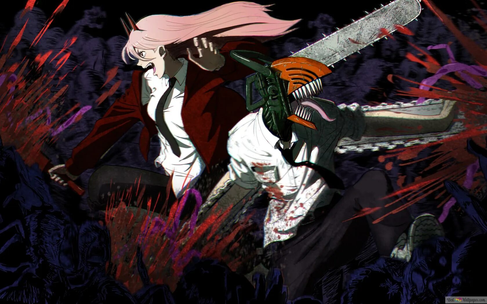 Денджи и пауэр. Chainsaw man denji x power. денджи гигачад.