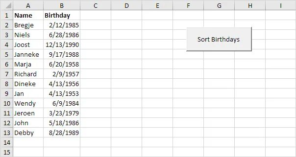 Vba sort