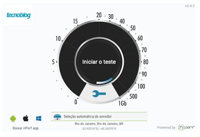 Скорость набора теста тест. Velocidade приложение.