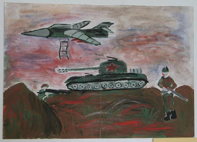 Детям 3 лет о войне. Рисунок про войну. Рисунок на военную тему для детей.