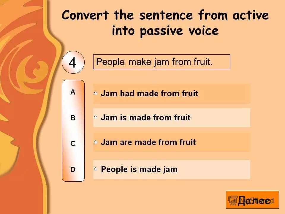 From sentences using the passive