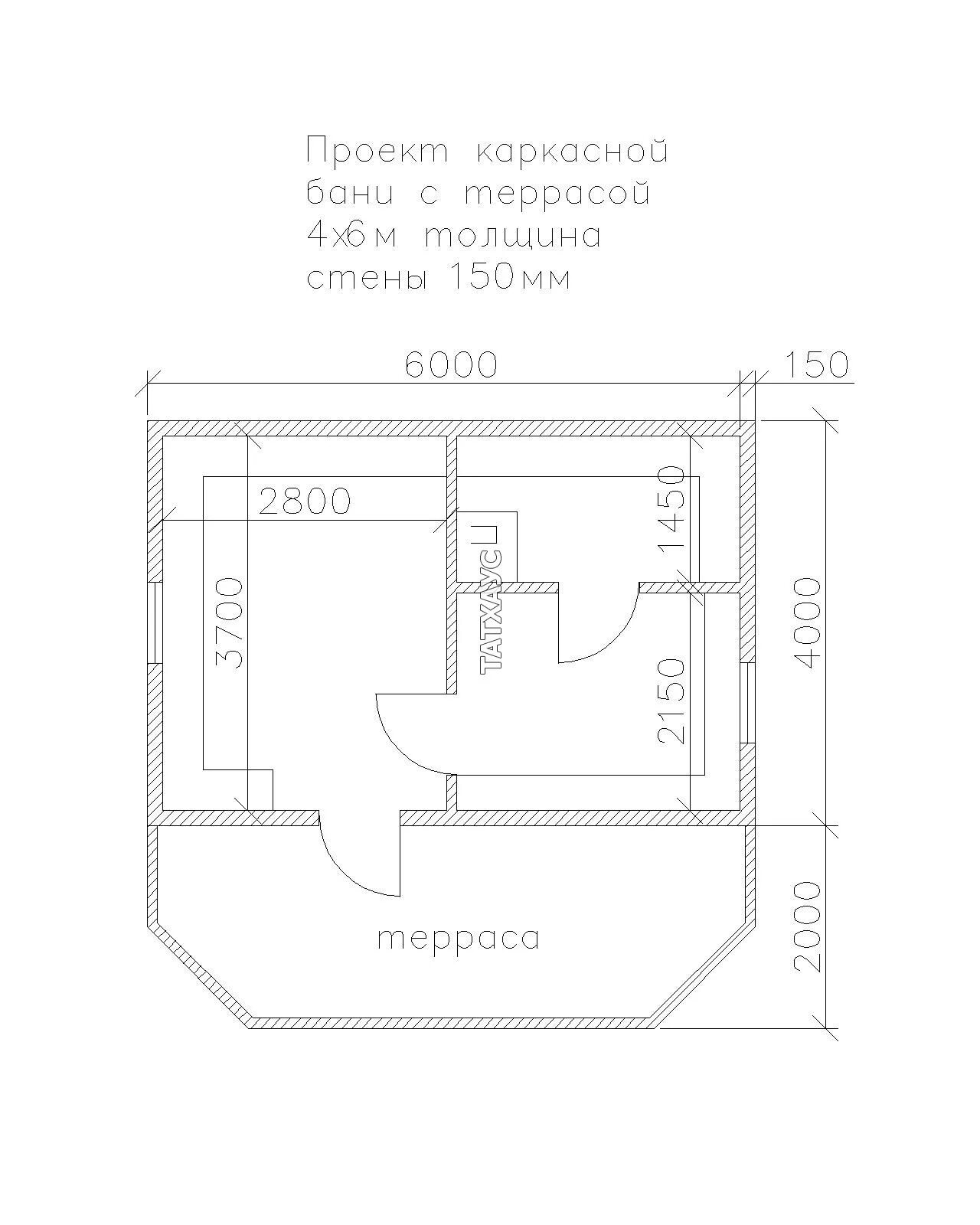 Проект бани 6х8