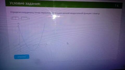 Определи координаты точек пересечения графиков функций