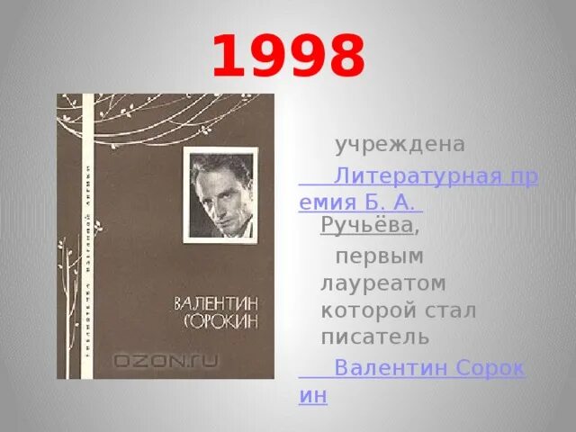 Литературная премия б. а. ручьёва. Книги Бориса Ручьева.