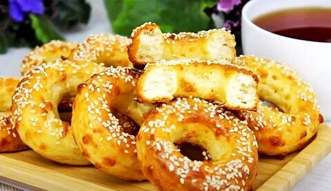 Творожно сырные бублики с кунжутом рецепт