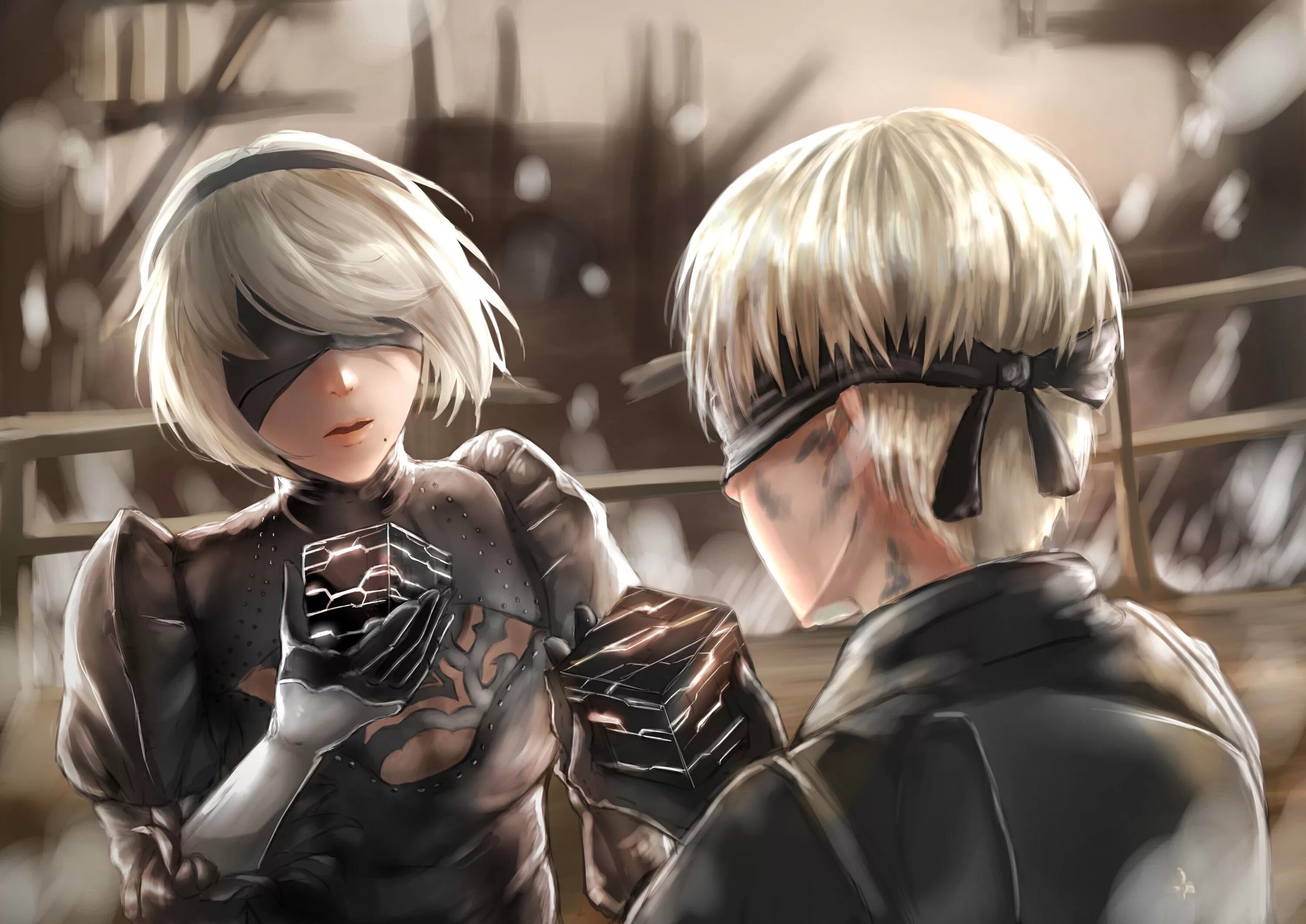 Nier 2b арт. Ниер автомата 2b. Nier automata 2b и a2 9s. 2b nier automata арт. Обои nier automata 1920 1080.