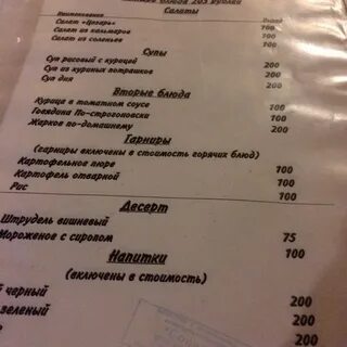 Меню кафе саранска