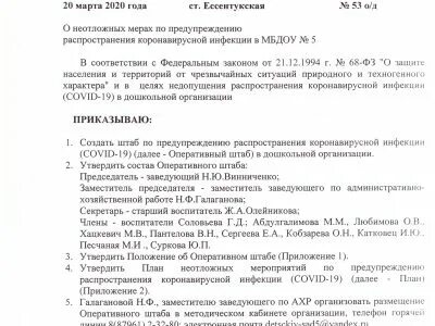 Приказ по коронавирусной инфекции 2024