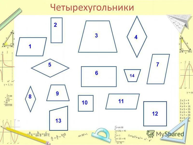 Фигура многоугольник. Названия четырехугольников. Геометрические фигуры названия. Многоугольники 5 класс. Произвольный многоугольник.