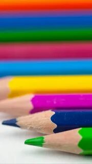 Colored crayons