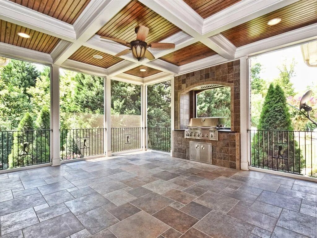 Потолок на террасе фото варианты отделки roof, bbq, floor Porch design, Small balcony design, Rustic porch