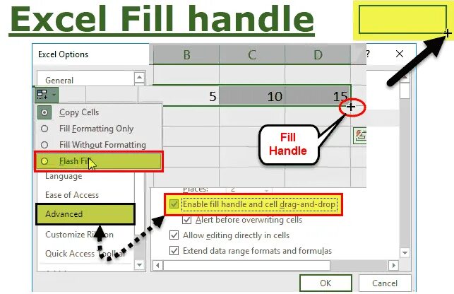 Fill excel. Excel bi-инструментами. ручка в экселе. file handle excel. fill handle in excel.