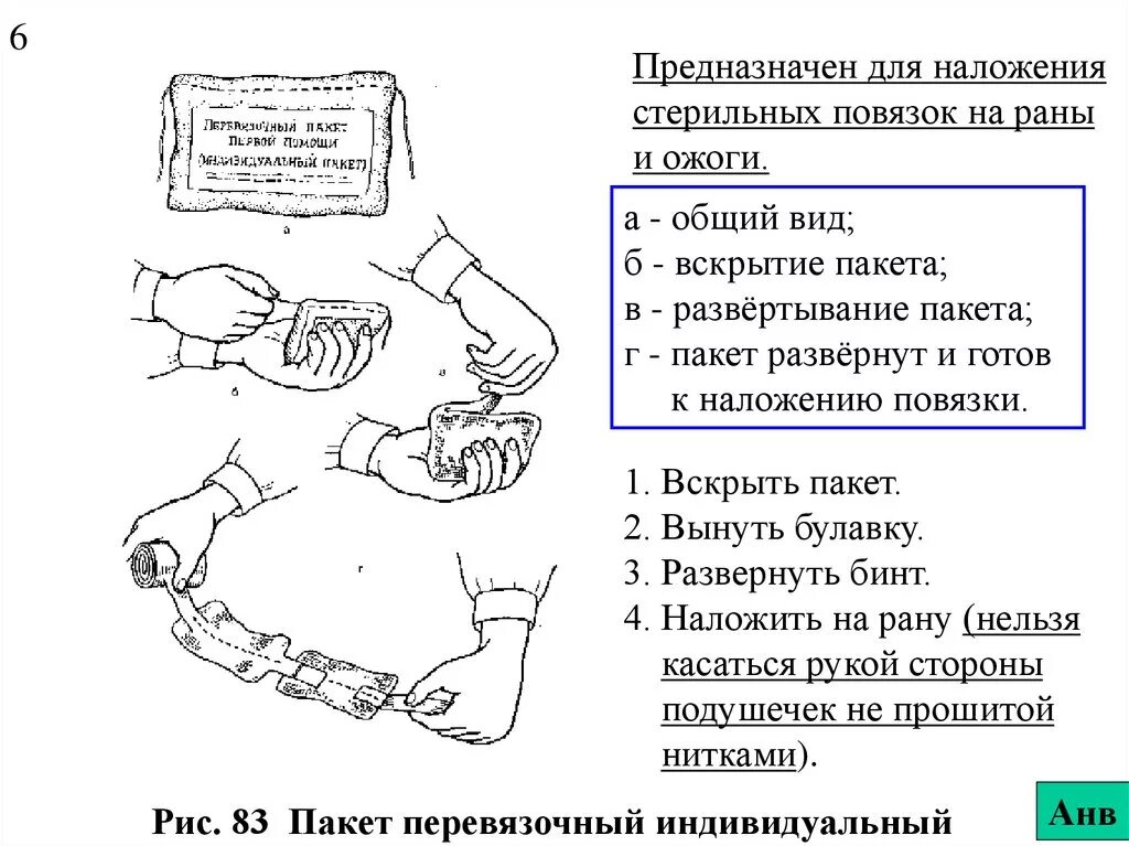 Наложение асептической повязки на рану