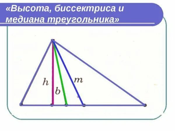 Вершины медианы биссектрисы. Медиана биссектриса и высота треугольника. Треугольники Медианы биссектрисы и высоты треугольника. Рисунок Медианы биссектрисы и высоты треугольника. Медиана высота и биссектриса в 1 треугольнике.